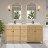 Custom image for Tanned Oak with Matte Black Trim / White Quartz / No Mirror