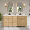 Custom image for Tanned Oak with Matte Black Trim / White Quartz / No Mirror