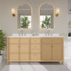Custom image for Tanned Oak with Brushed Nickel Trim / White Cultured Marble / No Mirror