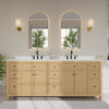 Custom image for Tanned Oak with Matte Black Trim / Carrara Cultured Marble / No Mirror
