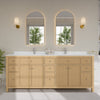 Custom image for Tanned Oak with Brushed Nickel Trim / Carrara Cultured Marble / No Mirror
