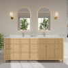Custom image for Tanned Oak with Brushed Nickel Trim / Giotto Quartz / No Mirror