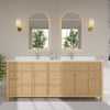 Custom image for Tanned Oak with Brushed Nickel Trim / White Cultured Marble / No Mirror
