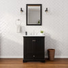 Custom image for Dark Espresso with Polished Chrome Trim / Carrara Cultured Marble, Rectangular Sink / 24