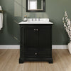 Custom image for Dark Espresso with Polished Chrome Trim / Carrara Cultured Marble, Rectangular Sink / No Mirror