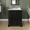 Custom image for Dark Espresso with Polished Chrome Trim / White Carrara Marble, Oval Sink / No Mirror