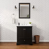 Custom image for Dark Espresso with Polished Chrome Trim / White Cultured Marble, Rectangular Sink / 24