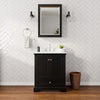 Custom image for Dark Espresso with Polished Chrome Trim / White Cultured Marble, Rectangular Sink / Medicine Cabinet