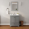 Custom image for Dark Gray with Matte Black Trim / Carrara Cultured Marble, Rectangular Sink / 24