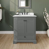 Custom image for Dark Gray with Matte Black Trim / White Carrara Marble, Rectangular Sink / 24
