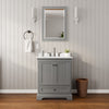 Custom image for Dark Gray with Matte Black Trim / White Cultured Marble, Rectangular Sink / 24