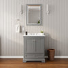 Custom image for Dark Gray with Polished Chrome Trim / Carrara Cultured Marble, Rectangular Sink / 24