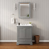 Custom image for Dark Gray with Polished Chrome Trim / Carrara Cultured Marble, Rectangular Sink / Medicine Cabinet
