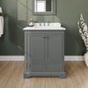 Custom image for Dark Gray with Polished Chrome Trim / Carrara Cultured Marble, Rectangular Sink / No Mirror