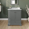 Custom image for Dark Gray with Polished Chrome Trim / White Carrara Marble, Oval Sink / No Mirror