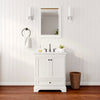 Custom image for White with Matte Black Trim / Carrara Cultured Marble, Rectangular Sink / 24