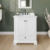 Custom image for White with Matte Black Trim / White Carrara Marble, Oval Sink / No Mirror