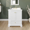 Custom image for White with Brushed Gold Trim / White Quartz, Rectangular Sink / Medicine Cabinet