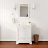 Custom image for White with Polished Chrome Trim / Carrara Cultured Marble, Rectangular Sink / 24