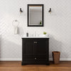 Custom image for Dark Espresso with Polished Chrome Trim / Carrara Cultured Marble, Rectangular Sink / 24