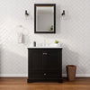 Custom image for Dark Espresso with Polished Chrome Trim / Carrara Cultured Marble, Rectangular Sink / Medicine Cabinet