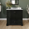 Custom image for Dark Espresso with Polished Chrome Trim / White Carrara Marble, Rectangular Sink / Medicine Cabinet