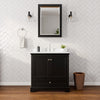 Custom image for Dark Espresso with Polished Chrome Trim / White Cultured Marble, Rectangular Sink / Medicine Cabinet