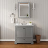 Custom image for Dark Gray with Matte Black Trim / Carrara Cultured Marble, Rectangular Sink / Medicine Cabinet