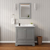 Custom image for Dark Gray with Polished Chrome Trim / Carrara Cultured Marble, Rectangular Sink / 24