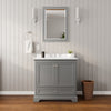 Custom image for Dark Gray with Polished Chrome Trim / White Cultured Marble, Rectangular Sink / 24