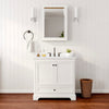 Custom image for White with Matte Black Trim / Carrara Cultured Marble, Rectangular Sink / Medicine Cabinet