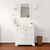 Custom image for White with Brushed Gold Trim / White Cultured Marble, Rectangular Sink / 24