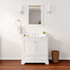 Custom image for White with Polished Chrome Trim / Carrara Cultured Marble, Rectangular Sink / 24