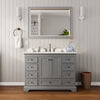 Custom image for Dark Gray with Matte Black Trim / Carrara Cultured Marble, Rectangular Sink / 46