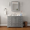 Custom image for Dark Gray with Matte Black Trim / White Cultured Marble, Rectangular Sink / Medicine Cabinet