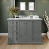 Custom image for Dark Gray with Polished Chrome Trim / White Carrara Marble, Rectangular Sink / No Mirror