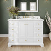 Custom image for White with Brushed Gold Trim / Giotto Quartz, Rectangular Sink / No Mirror