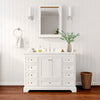 Custom image for White with Polished Chrome Trim / White Cultured Marble, Rectangular Sink / Medicine Cabinet