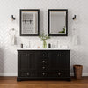 Custom image for Dark Espresso with Polished Chrome Trim / Carrara Cultured Marble, Rectangular Sink / Medicine Cabinets