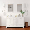 Custom image for White with Matte Black Trim / Carrara Cultured Marble, Rectangular Sink / 24