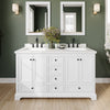 Custom image for White with Matte Black Trim / Carrara Cultured Marble, Rectangular Sink / No Mirror