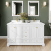 Custom image for White with Brushed Gold Trim / White Cultured Marble, Rectangular Sink / Medicine Cabinets