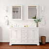 Custom image for White with Polished Chrome Trim / Carrara Cultured Marble, Rectangular Sink / Medicine Cabinets