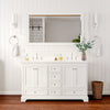 Custom image for White with Polished Chrome Trim / White Cultured Marble, Rectangular Sink / 58