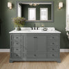 Custom image for Dark Gray with Matte Black Trim / Carrara Cultured Marble, Rectangular Sink / No Mirror