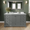 Custom image for Dark Gray with Matte Black Trim / White Carrara Marble, Oval Sink / Medicine Cabinet