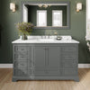 Custom image for Dark Gray with Polished Chrome Trim / Carrara Cultured Marble, Rectangular Sink / No Mirror
