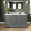 Custom image for Dark Gray with Polished Chrome Trim / White Carrara Marble, Oval Sink / No Mirror