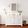 Custom image for White with Matte Black Trim / White Cultured Marble, Rectangular Sink / Medicine Cabinet
