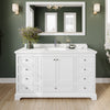Custom image for White with Polished Chrome Trim / Carrara Cultured Marble, Rectangular Sink / No Mirror
